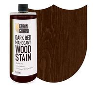 GRAIN GUARD Dark Red Mahogany Wood Stain 1L - Water Based Wood Stain for Furniture, Doors & Cabinets - Interior Wood Dye, Low Odour, Eco Friendly, Non Toxic, Quick Dry, Easy Application