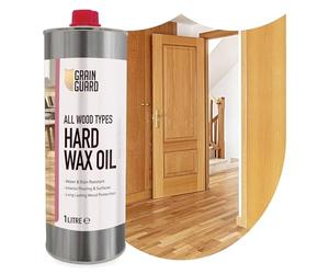 GRAIN GUARD Hard Wax Oil 1 Litre - Linseed & Carnauba Blend | Water & Stain Resistant Interior Wood Finish - Floors, Furniture & Worktops - Natural Satin Finish
