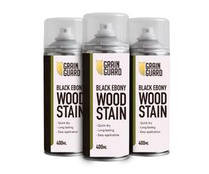 Grain Guard LTD Grain Guard Water Based Wood Stain Spray - Black Ebony - 400Ml - 3-Pack