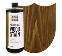 GRAIN GUARD Medium Oak Wood Stain 1L - Water Based Wood Stain for Furniture, Doors & Cabinets - Interior Wood Dye, Low Odour, Eco Friendly, Non Toxic, Quick Dry, Easy Application