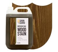 GRAIN GUARD Medium Oak Wood Stain 5L - Water Based Wood Stain for Furniture, Doors & Cabinets - Interior Wood Dye, Low Odour, Eco Friendly, Non Toxic, Quick Dry, Easy Application