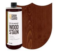 GRAIN GUARD Very Red Mahogany Wood Stain 1L - Water Based Wood Stain for Furniture, Doors & Cabinets - Interior Wood Dye, Low Odour, Eco Friendly, Non Toxic, Quick Dry, Easy Application