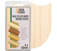 GRAIN GUARD Wax Filler Sticks Light Wood 4 Pack - Repair Kit | Wood Filler Wax Sticks - Fills Scratches, Dents & Gouges in Floors, Furniture & Skirting - 4 Sticks, 40mm