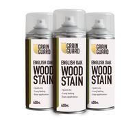 GRAIN GUARD Wood Stain Aerosol | English Oak | Water Based Stain| Easy Spray Application | Quick Dry | 3 x 400ml