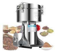 Grain Mill Grinder, Swing Type Commercial Spice Grinder Flour High Speed Electric Stainless Steel Pulverizer Dry Grinding Machine for Spices Wheat Corn Coffee Herbs 2000g