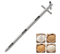 Grain Probe Sampler, 304 Stainless Steel, 3 Slots Rotary Handle Double Layer Sampling Tube for Grains, Beans, Seed, Corn, Wheat Powder,39.4" xφ1.26