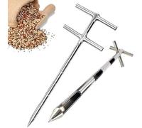 Grain Probe Sampler - 304 Stainless Steel for Soil & Fertilizer, Double Tube Section D19mm x L0.5m, Ideal for Agricultural Testing and Analysis