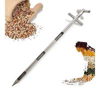 Grain Probe Sampler, Stainless Steel Double Layer Rotary Sampling Tube with Three Slots for Measuring Grain Size of Rice and Corn, 32mm Diameter, 1m Length