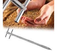 Grain Sampler Probe,Grain Powder Sampler with Double Handle - Rotatable Stainless Steel Sampling Probe for Beans & Fertilizer - Durable Sample Tube for Farms (Dia 19mm, L 1.5m)