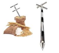 Grain Sampler Probe,Soil Probe Sampler Tool - 1.5m Metal Grain Extraction Device with Rotary Handles, Double Layer Tube for Soil & Powder Sampling, 32mm Diameter - Essential Gardening Equip