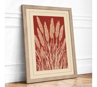 Grain Sheaf Botanical Framed Wall Art Print A2 Oak