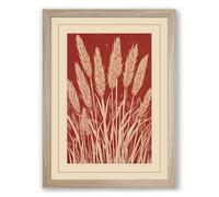 Grain Sheaf Botanical Framed Wall Art Print A3 (42×29.7cm) Oak, Wall Decor for Living Room, Bedroom, Office & Home, Ready to Hang, Art Gift