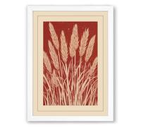 Grain Sheaf Botanical Framed Wall Art Print A3 (42×29.7cm) White, Wall Decor for Living Room, Bedroom, Office & Home, Ready to Hang, Art Gift