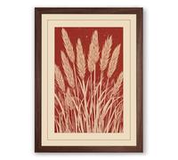 Grain Sheaf Botanical Framed Wall Art Print A4 (29.7×21cm) Walnut, Wall Decor for Living Room, Bedroom, Office & Home, Ready to Hang, Art Gift