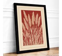 Grain Sheaf Botanical Framed Wall Art Print A4 Black