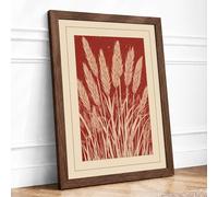 Grain Sheaf Botanical Framed Wall Art Print A4 Walnut