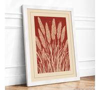 Grain Sheaf Botanical Framed Wall Art Print A4 White