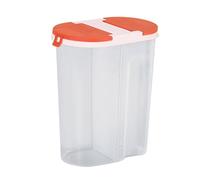 Grain Storage Box - Clear Plastic Cereal Dispenser Jar | Medium Size Split with Easy Cap, Airtight Food Container for Nuts