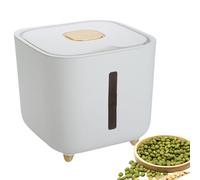Grain Storage Container - 10.71x10.71x10.04 Inch Large 10kg Rice Dispenser | Airtight PP Cereal And Flour Storage Bucket | Stackable Kitchen Organizer For Pasta Nuts Beans And Dry Goods