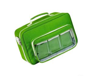 Grain Storage Organizer Box Featuring Insulated Bag to Hold 120 Grain Envelopes, 4 Compartments with 30 Sleeves, Zipper Mesh Pocket and Pen Holders