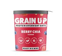 Grain UP - Overnight Oats, Mixed Berry Chia Fusion, No-Cook, Protein-Rich Breakfast 8 x 60g Pots