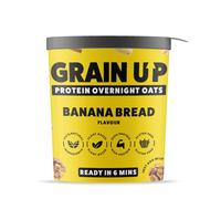 Grain UP - Overnight Oats, Wholesome Banana Bread Flavour, Quick Prep, High-Fibre Breakfast, 8 x 60g Pots