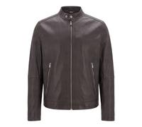 Grained Leather Jacket - male - Boss - Leather Jackets - Brown - S - Jackets S