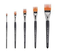 Grainer Brush Set 5PCS Professional Flat Comb Texture Brushes Paint Brush Comb for Artists Acrylic Oil Watercolor Painting Wood Grain Fur Fabric Effect Painting Tools for Canvas Wall Furniture