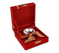 GRAINEX ENGINEER Brass Swastik Diya Religious Antique with Red Velvet Box for Pooja Decorative Lantern Diya & House Warming
