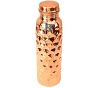 GRAINEX ENGINEER Mirror Shine Finish Lacqour Coated Diamond Design copper bottles 900ml / 30.4 Oz, Storage Water, Benefit Yoga - Set of 1