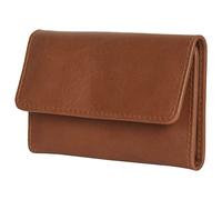 Grains & Tan Genuine Leather Tri-fold Key Holder Wallet, Key Case with 6 Hooks & 1 Card Slot (Tan)