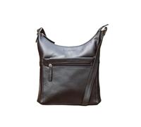 Grains & Tan Real Leather Crossbody Handbag for Women Vintage Designer Tote Ladies Soft Shoulder Bags Travel Hand Bag Long Adjustable Strap Pure Girls Classic Clutch - Waxy Black