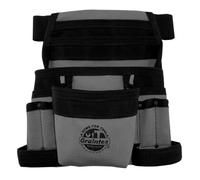 Graintex 10 Pocket Finisher Canvas Tool Pouch, 2' Webbing Belt, Multipurpose Durable Canvas Tool Bag with Belt, Electrician Tools, Plumbers Carpenters, Garden Belt, DIY, Drywallers (Red)