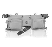 Graintex 11 Pocket Professional Tool Belt/Tool Bag, Ripstop Canvas Double Layered, Leather Trims, 2” Leather/Webbing Belt, 2 Hammer Holders for Construction, Framers, Carpenters - Pink