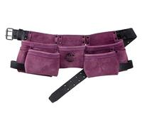 Graintex DS2213 9 Pocket Children Work Apron Purple Color Suede Leather with 1.1/2” Leather Belt, 2 Hammer Holders Loops