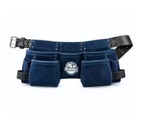 Graintex DS2525 9 Pocket Children Work Apron Navy Blue Color Suede Leather with 1.1/2” Leather Belt, 2 Hammer Holders Loops