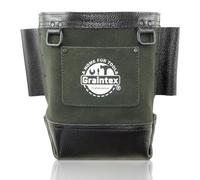 Graintex Nut & Bolt Bag Hunter Green Color Premium Quality Suede Leather Tool Bag, Tool Belt Ironworker, Bull Pin Loops, Ideal for Heavy-Duty Use, Bolt Bags for Construction Professionals - SB8098