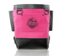 Graintex Nut & Bolt Bag Pink Color Premium Quality Suede Leather Tool Bag, Tool Belt for Ironworker Tools, Bull Pin Loops, Ideal for Heavy-Duty Use, Bolt Bags for Construction Professionals - SB8058
