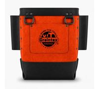 Graintex Nut & Bolt Bag Premium Quality Suede Leather Tool Bag, Tool Belt Ironworker, Bull Pin Loops, Ideal for Heavy-Duty Use, Bolt Bags for Construction Professionals (Orange)