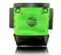 Graintex Nut & Bolt Bag Premium Quality Suede Leather Tool Bag, Tool Belt Ironworker, Bull Pin Loops, Ideal for Heavy-Duty Use, Bolt Bags for Construction Professionals (Lime Green)