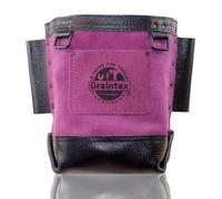 Graintex Nut & Bolt Bag Purple Color Premium Quality Suede Leather Tool Bag, Tool Belt for Ironworker, Bull Pin Loops, Ideal for Heavy-Duty Use, Bolt Bags for Construction Professionals - SB8068