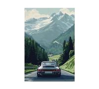 Graiting 1pc Alpine Drive Poster Tour Cartoon Print Canvas Painting Wall Art Home Living Room Decor(15,50x70cm)
