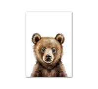 Graiting 1pc Giraffe Lion Monkey Fox Elephant Nursery Animal Wall Art Canvas Painting Posters And Baby Kids Room Decor(E,50X70 cm No Framed)