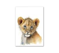 Graiting 1pc Giraffe Lion Monkey Fox Elephant Nursery Animal Wall Art Canvas Painting Posters And Baby Kids Room Decor(A,A4 21X30cm No Framed)