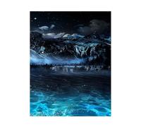 Graiting 1pc Sailboat On The Lake Deep Night Still Life Canvas Moon Light Mountain Landscape Poster Home Wall Art Paintings(PT-83029C,40x60cm No Frame)