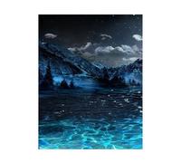 Graiting 1pc Sailboat On The Lake Deep Night Still Life Canvas Moon Light Mountain Landscape Poster Home Wall Art Paintings(PT-83029A,40x60cm No Frame)