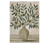 Graiting 1pc Watercolor Pomegranate Tree Coastal Window View Still Life Canvas Poster Wall Pictures Home Decor(11,30x40cm)