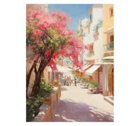 Graiting 1pc Watercolor Pomegranate Tree Coastal Window View Still Life Canvas Poster Wall Pictures Home Decor(9,30x40cm)