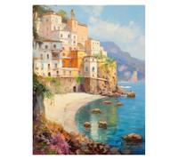 Graiting 1pc Watercolor Pomegranate Tree Coastal Window View Still Life Canvas Poster Wall Pictures Home Decor(7,30x40cm)