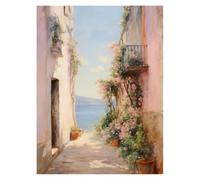 Graiting 1pc Watercolor Pomegranate Tree Coastal Window View Still Life Canvas Poster Wall Pictures Home Decor(4,30x40cm)